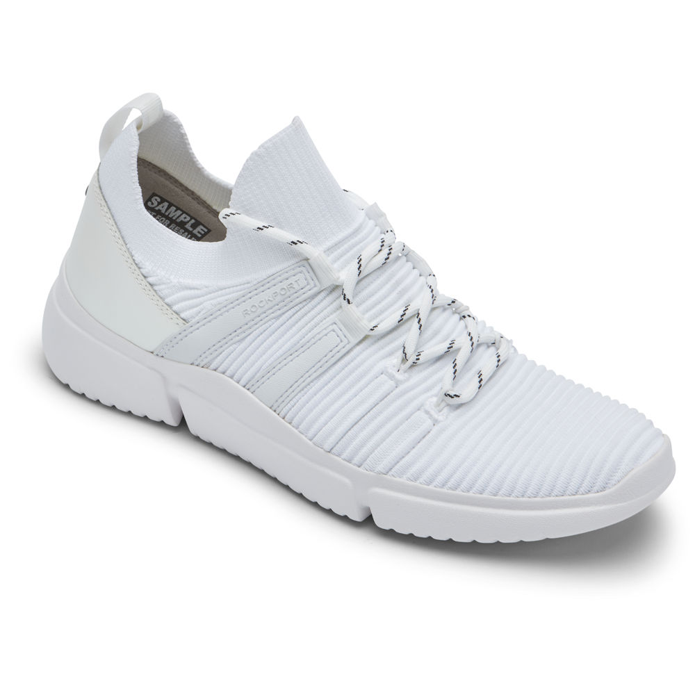 Womens Booties - Rockport R-Evolution Knit - White - GSYQ59862